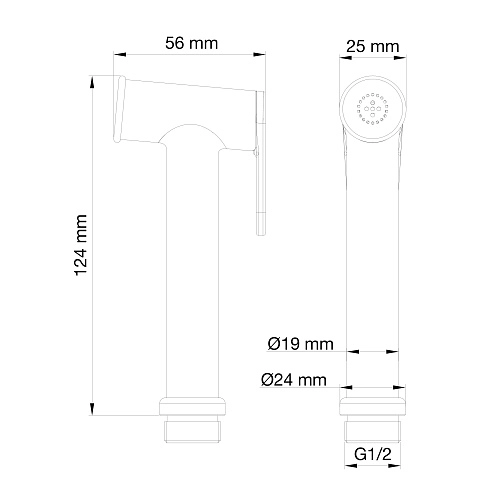 Гигиеническая лейка Wonzon & Woghand черный матовый (WW-88PQ01-MB) Гигиеническая лейка Wonzon & Woghand черный матовый (WW-88PQ01-MB)