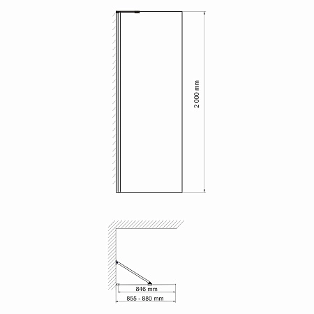 Боковая стенка WasserKRAFT Aller 10H07-RP90 хром