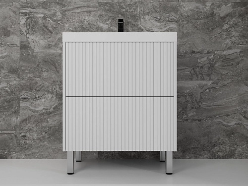 Тумба под раковину Style Line Стокгольм 70, Classic 70 белый рифленый софт, PUSH напольная ЛС-00002334 Тумба под раковину Style Line Стокгольм 70, Classic 70 белый рифленый софт, PUSH напольная ЛС-00002334