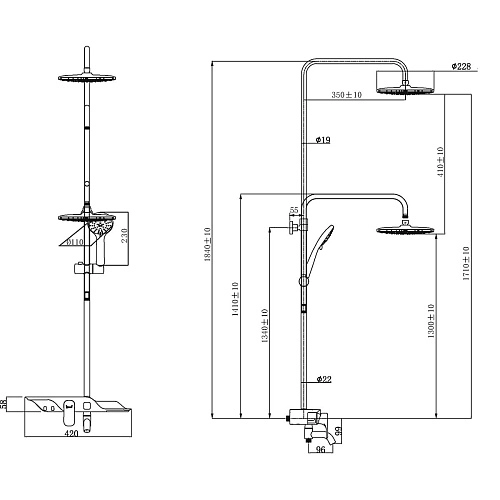 Душевая система Lemark Tropic LM7003С, хром Душевая система Lemark Tropic LM7003С, хром