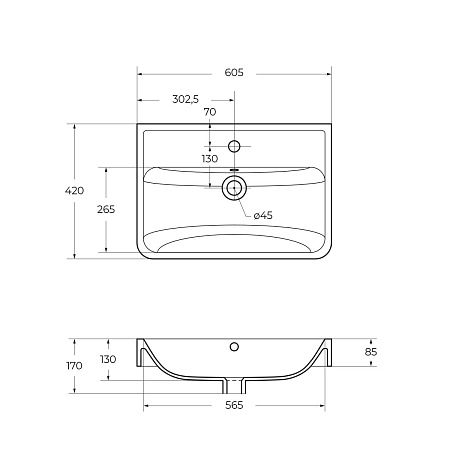 Раковина BelBagno NEON 19060 600x415 Раковина BelBagno NEON 19060 600x415