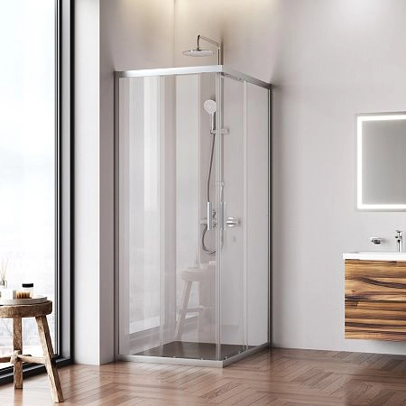 Душевой уголок AM.PM Gem W90G-403-100280-MT раздвижные двери 100x80 профиль хром матовый, стекло прозрачное