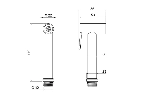 Гигиеническая лейка Aquatek AQ2057BGM черный хром шлифованный Гигиеническая лейка Aquatek AQ2057BGM черный хром шлифованный