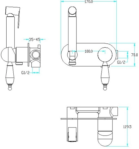 Гигиенический душ Boheme MEDICI 424-BSW и черным Swarovski Гигиенический душ Boheme MEDICI 424-BSW и черным Swarovski