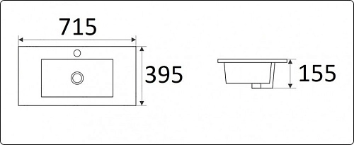 Раковина CeramaLux 9393-70 врезная, белый Раковина CeramaLux 9393-70 врезная, белый