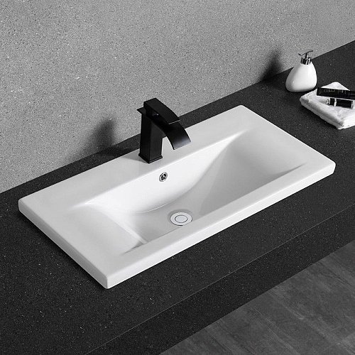 Раковина CeramaLux 9393-80 врезная, белый Раковина CeramaLux 9393-80 врезная, белый