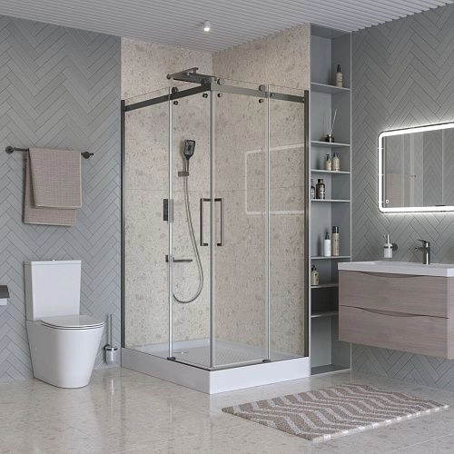 Душевой уголок BelBagno MARINO-2-AH-2-120/90-C-GM 120x90 см, профиль оружейная сталь, стекло прозрачное Душевой уголок BelBagno MARINO-2-AH-2-120/90-C-GM 120x90 см, профиль оружейная сталь, стекло прозрачное