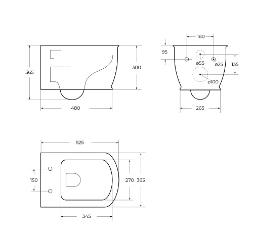 Унитаз подвесной BelBagno PRADO BB10150CH/BB10150SC безободковый с сиденьем Унитаз подвесной BelBagno PRADO BB10150CH/BB10150SC безободковый с сиденьем