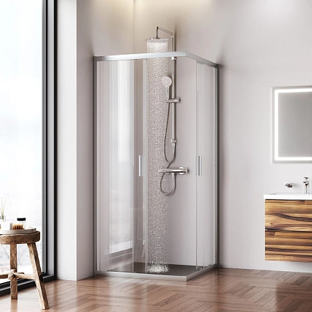 Душевой уголок AM.PM Gem W90G-403-9090MT 90x90 хром матовый, стекло прозрачное