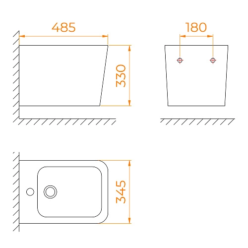 Биде подвесное RGW SW-81 65430281-01 Биде подвесное RGW SW-81 65430281-01