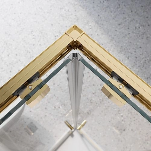 Душевой уголок BelBagno LUCE-A-2-100-C-ORO 100x100 см, профиль золото, стекло прозрачное Душевой уголок BelBagno LUCE-A-2-100-C-ORO 100x100 см, профиль золото, стекло прозрачное