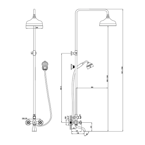 Душевая система Lemark Vintage LM2862B, бронза Душевая система Lemark Vintage LM2862B, бронза