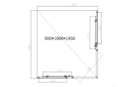 Душевой уголок Vincea Slim-N VSS-4SN9010CLG, 1000x900, брашированное золото, стекло прозрачное