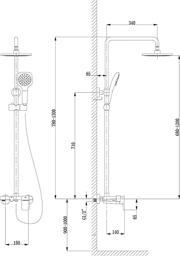 Душевая система Timo Lotta-thermo SX-2610 White SX-2610 white Душевая система Timo Lotta-thermo SX-2610 White SX-2610 white