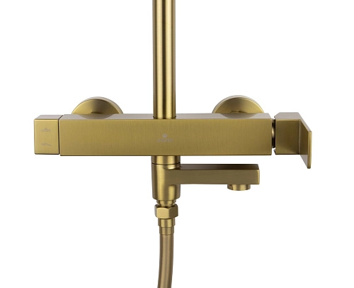 Душевая система Kaiser Cube шлифованное золото 01582-3 Душевая система Kaiser Cube шлифованное золото 01582-3