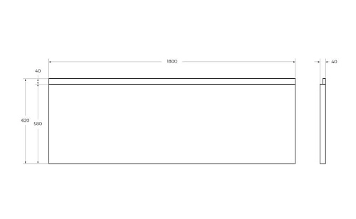 Экран для ванны фронтальный PLANE-180-F-SCR-W37, 180x5x58 Экран для ванны фронтальный PLANE-180-F-SCR-W37, 180x5x58