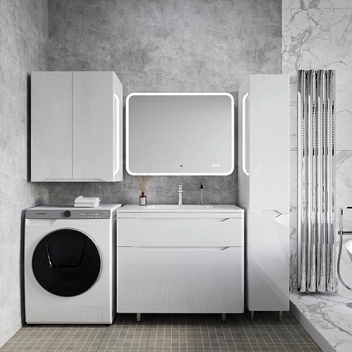 Тумба под раковину Style Line Марелла 90 Люкс антискрейтч белый глянец, PLUS напольная СС-00002417 Тумба под раковину Style Line Марелла 90 Люкс антискрейтч белый глянец, PLUS напольная СС-00002417