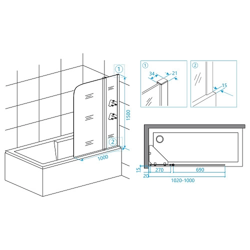 Шторка на ванну RGW Screens SC-07 03110710-11 Шторка на ванну RGW Screens SC-07 03110710-11