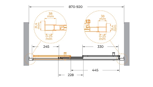 Душевая дверь CEZARES MOLVENO-BF-3-90-C-GM-IV цвет профиля оружейная сталь стекло прозрачное Душевая дверь CEZARES MOLVENO-BF-3-90-C-GM-IV цвет профиля оружейная сталь стекло прозрачное