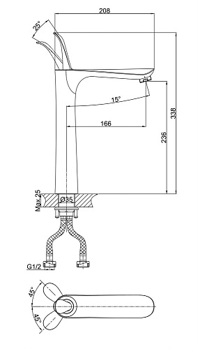 Смеситель для раковины D&K Venice Baciano DA1032056, белый/хром Смеситель для раковины D&K Venice Baciano DA1032056, белый/хром
