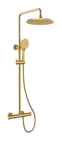 Душевая система Kaiser Serio с термостатом шлифованное золото 05577-3 Душевая система Kaiser Serio с термостатом шлифованное золото 05577-3