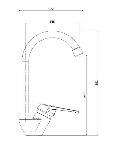 Смеситель для кухни OneLife P11-001cr полимерный хром Смеситель для кухни OneLife P11-001cr полимерный хром