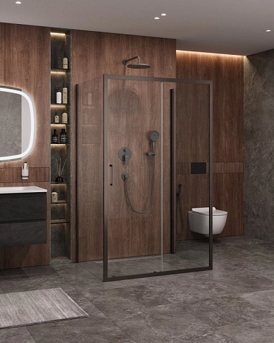 Душевой уголок CEZARES MOLVENO-AH-12-120/90-C-GM-IV цвет профиля оружейная сталь стекло прозрачное 1200x900 мм Душевой уголок CEZARES MOLVENO-AH-12-120/90-C-GM-IV цвет профиля оружейная сталь стекло прозрачное 1200x900 мм