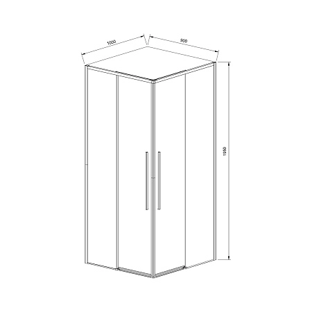 Душевой уголок Vincea Slim-N VSS-4SN9010CLG, 1000x900, брашированное золото, стекло прозрачное