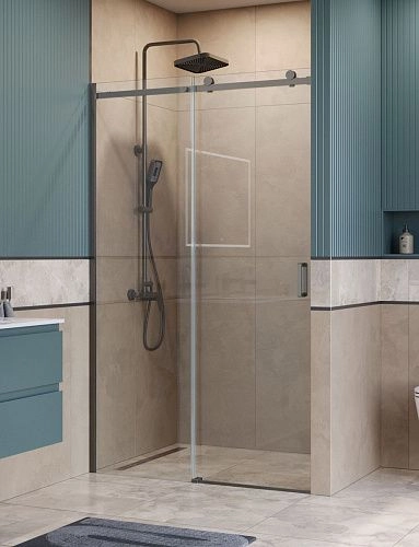 Душевая дверь BelBagno SOFT_CLOSE-2-BF-1-130-C-GM 130 см, профиль оружейная сталь, стекло прозрачное Душевая дверь BelBagno SOFT_CLOSE-2-BF-1-130-C-GM 130 см, профиль оружейная сталь, стекло прозрачное