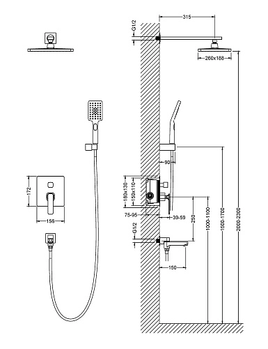 Душевая система Timo Torne SX-4399/03SM встраиваемая черный Душевая система Timo Torne SX-4399/03SM встраиваемая черный