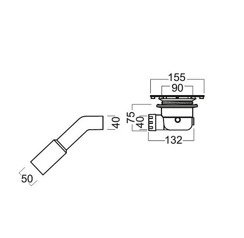 Сифон для поддона Hatria LIF.ST Y1FG с крышкой хром Сифон для поддона Hatria LIF.ST Y1FG с крышкой хром