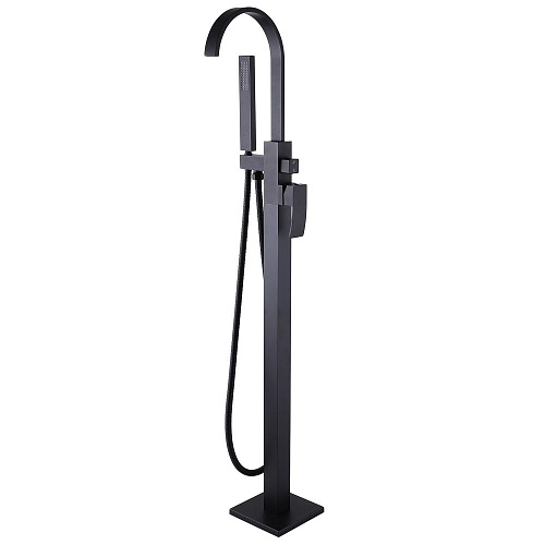 Смеситель для ванны ABBER Wasserfall AF8615B напольный, черный матовый Смеситель для ванны ABBER Wasserfall AF8615B напольный, черный матовый