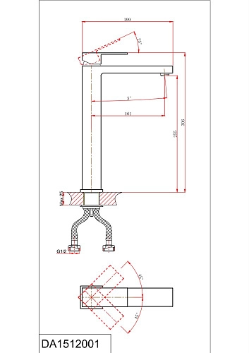 Смеситель для раковины D&K высокий Bayern Liszt (DA1512001) Смеситель для раковины D&K высокий Bayern Liszt (DA1512001)