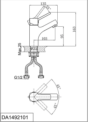 Смеситель для раковины D&K Rhein Dusseldorf (DA1492101) Смеситель для раковины D&K Rhein Dusseldorf (DA1492101)