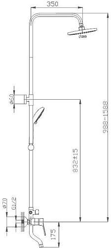 Душевая система Haiba HB2423 Душевая система Haiba HB2423