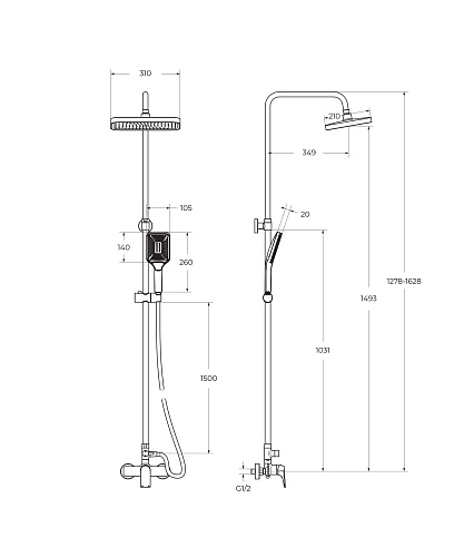 Душевая система BelBagno DUE-DOCM-CRM хром Душевая система BelBagno DUE-DOCM-CRM хром