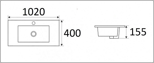 Раковина CeramaLux 9393-100 врезная, белый Раковина CeramaLux 9393-100 врезная, белый