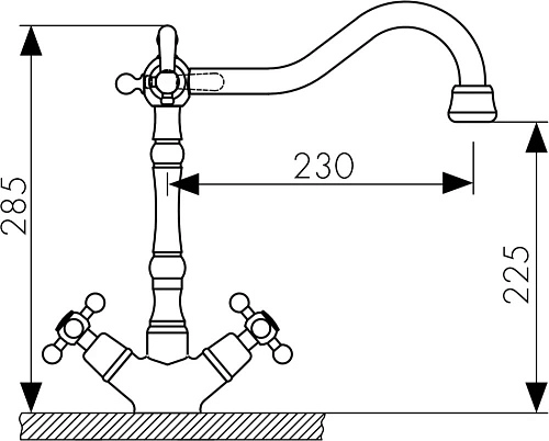 Смеситель для кухни Kaiser 44133-1 под фильтр, бронза Смеситель для кухни Kaiser 44133-1 под фильтр, бронза