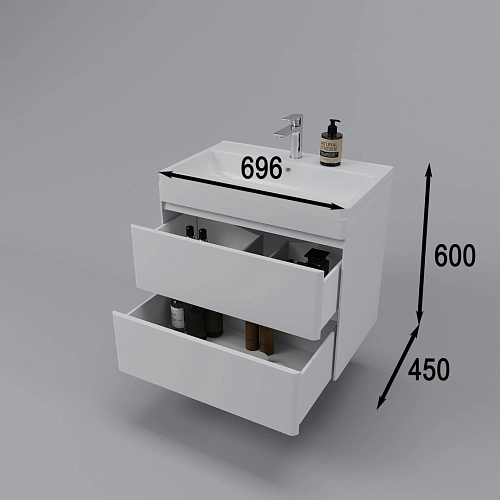 Тумба под раковину Style Line Атлантика 70, Люкс антискрейч, PLUS подвесная СС-00002339 Тумба под раковину Style Line Атлантика 70, Люкс антискрейч, PLUS подвесная СС-00002339