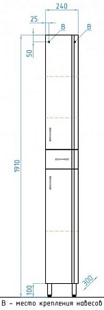 Шкаф-пенал Style Line Эко Стандарт 24 ЛС-00000111 Шкаф-пенал Style Line Эко Стандарт 24 ЛС-00000111
