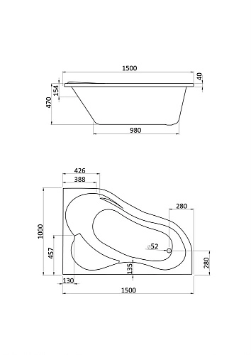 Акриловая ванна Santek Ибица 150х100 R асимметричная белая 1WH112035 1.WH11.2.035 Акриловая ванна Santek Ибица 150х100 R асимметричная белая 1WH112035 1.WH11.2.035