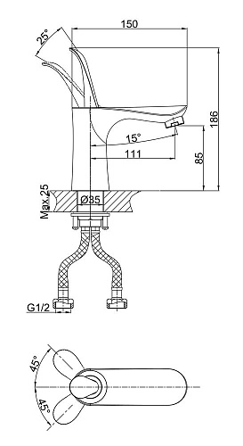 Смеситель для раковины D&K Venice Baciano DA1032159, черный/золото Смеситель для раковины D&K Venice Baciano DA1032159, черный/золото