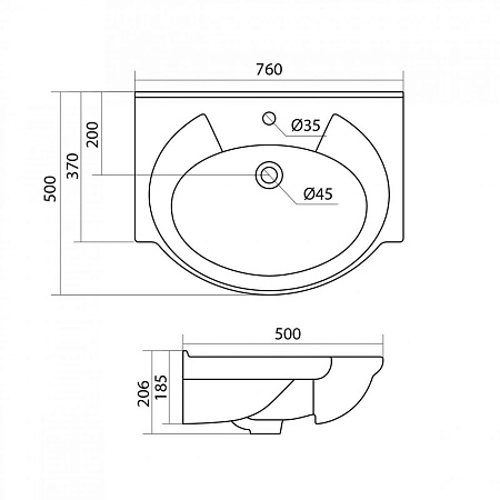 Раковина Santek БАЙКАЛ 75 1WH110259 1.WH11.0.259 Раковина Santek БАЙКАЛ 75 1WH110259 1.WH11.0.259