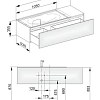 Тумба под раковину Keuco Edition 11 31163XX0100, 1400х350х535 мм Тумба под раковину Keuco Edition 11 31163XX0100, 1400х350х535 мм