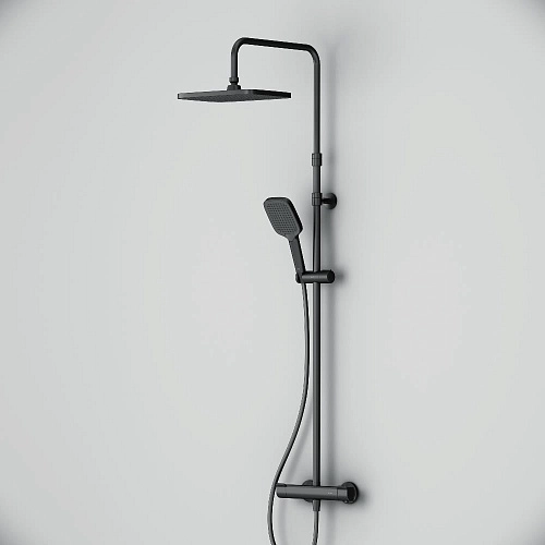 Душевая система AM.PM Func F078F422 с термостатом, черная Душевая система AM.PM Func F078F422 с термостатом, черная