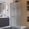 Душевая перегородка BelBagno UNO-L-1-TB-100-FL-GM 100 см, профиль оружейная сталь, стекло рифленая Душевая перегородка BelBagno UNO-L-1-TB-100-FL-GM 100 см, профиль оружейная сталь, стекло рифленая