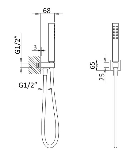 Душевая лейка CEZARES PORTA-DEFM-SR с гибким шлангом и ом держателем, металлическая, шланг 175 см Sunrise Душевая лейка CEZARES PORTA-DEFM-SR с гибким шлангом и ом держателем, металлическая, шланг 175 см Sunrise