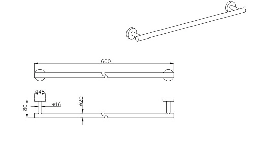 Полотенцедержатель Aquatek ВЕГА AQ4014MB черный матовый Полотенцедержатель Aquatek ВЕГА AQ4014MB черный матовый