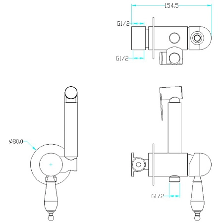 Гигиенический душ Boheme IMPERIALE 435-MR-W