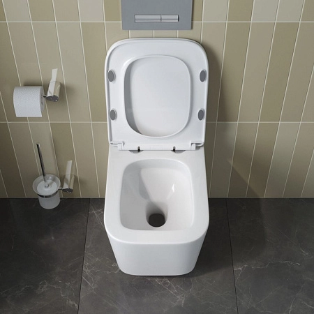 Унитаз подвесной BelBagno DUE-TOR BB5171CH-TOR/SC безободковый c сиденьем Унитаз подвесной BelBagno DUE-TOR BB5171CH-TOR/SC безободковый c сиденьем